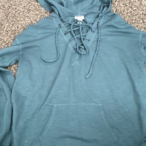 Lace up hoodie shirt